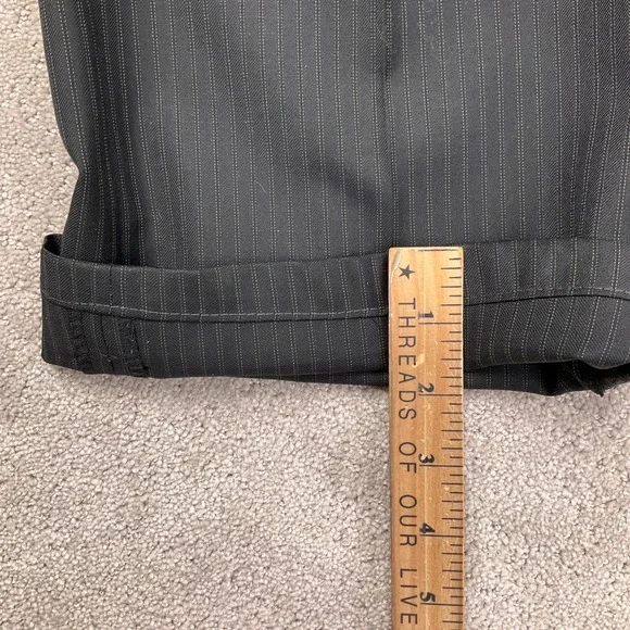 Jos A Bank Signature Gold Suit Mens 38R 32W 32L Black Pinstripe Gordon Wool Flaw - Picture 15 of 16